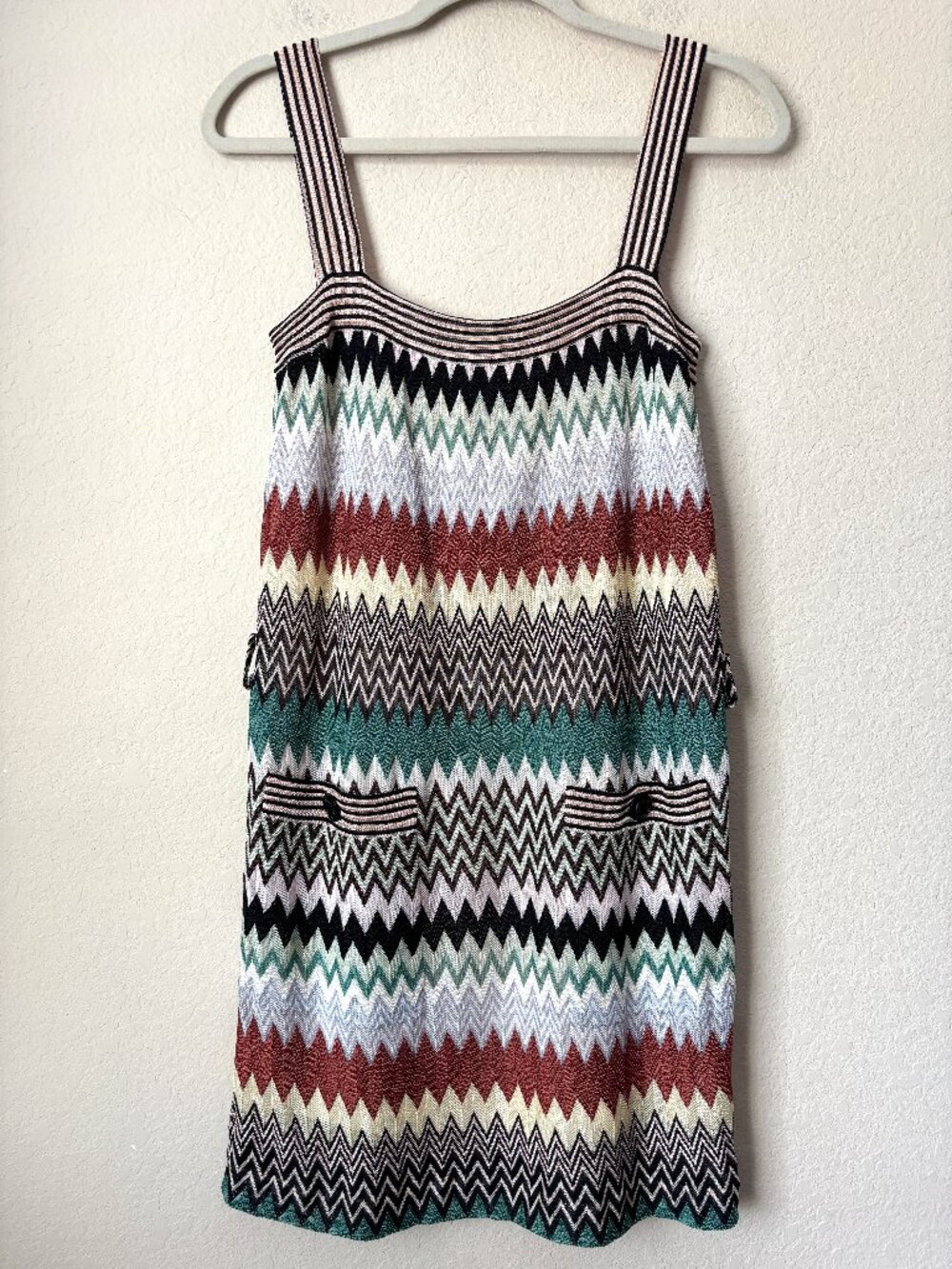 Missoni Chevron Zig Zag Knit Mod Mini Dress